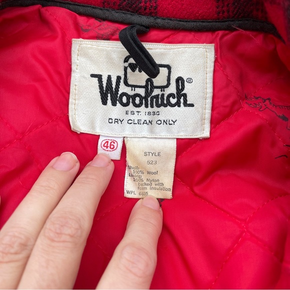 VINTAGE Woolrich red plaid buffalo check wool hunting coat - Picture 8 of 8